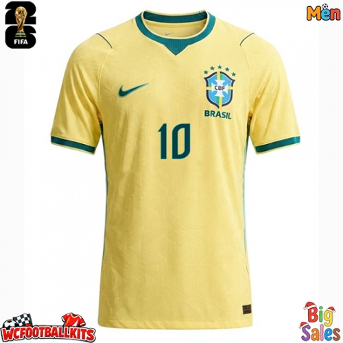 Brazil Vinicius Junior #10 Replica Home Stadium Shirt World Cup 2026 Short Sleeve
